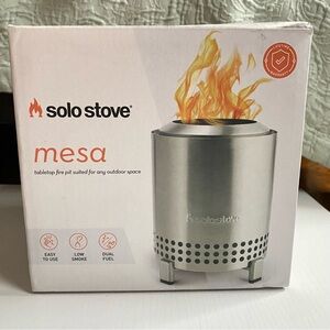 Solo Stove Mesa Tabletop Fire Pit - Silver With stand